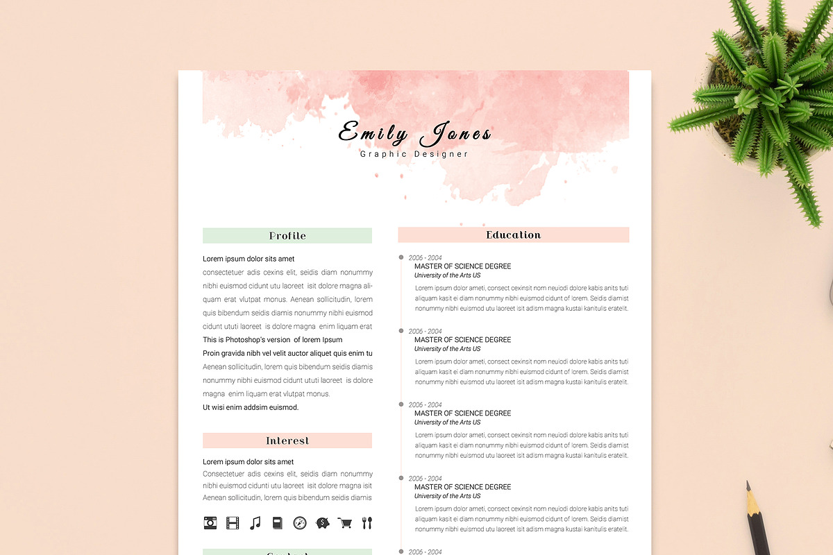 2 Page Resume & CoverLetter Template, a Resume Template by Showy68 Template (Photo 4 of 6)