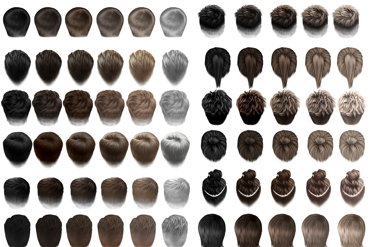 Hair Clipаrt, Men's Hairstyles, an Illustration by Elenbushe (Photo 2 of 11)