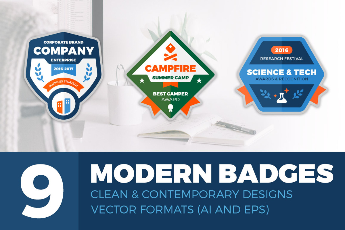 Modern Badges, an Object Graphic by Ember Studio (Photo 1 of 2)