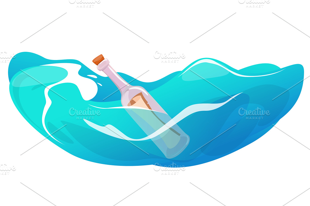 Bottle with letter inside is, an Illustration by Vectorbuum