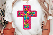 Pink Floral Cross, Easter Cross Png, an Illustration by DreamPrint404 (Thumbnail 3 of 7)