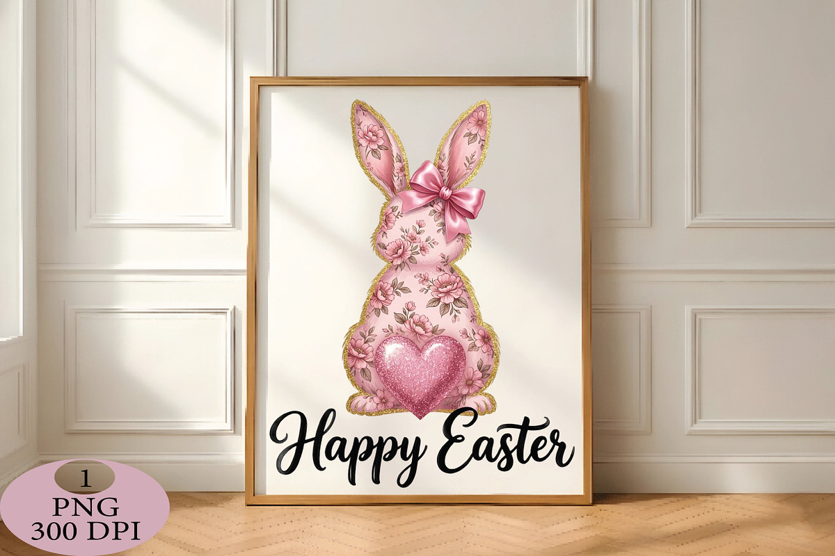 Happy Easter PNG, Pink Floral, an Illustration by Daily.Designs (Photo 4 of 5)