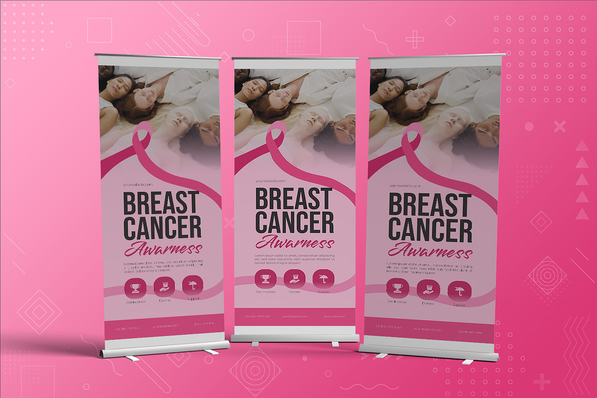 Breast Cancer Roll Up Banner, a Print Template by Fannan Studio (Photo 2 of 2)