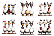 Christmas Geese Clipart, an Illustration by Markicha Art (Thumbnail 2 of 6)
