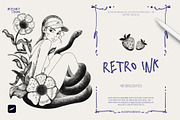Retro Ink Procreate Brushes, a Brush Add-On by Spasibenko Art (Thumbnail 1 of 8)