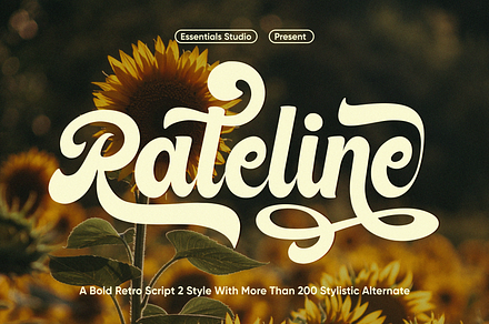 Rateline - Retro Script Font 2 Style