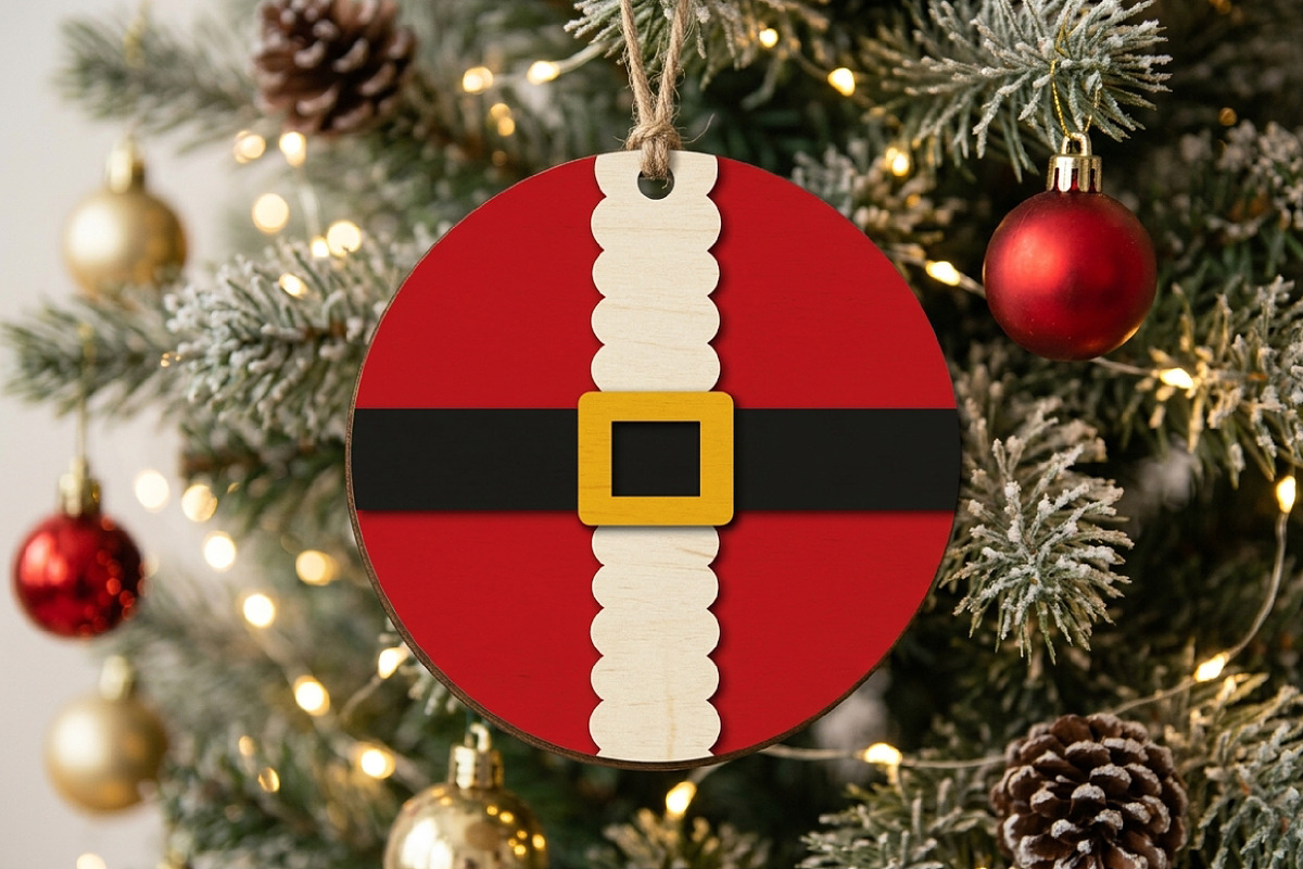 Santa Suit Bauble Laser Cut File, an Object Graphic by Libby Wishes (Photo 2 of 3)
