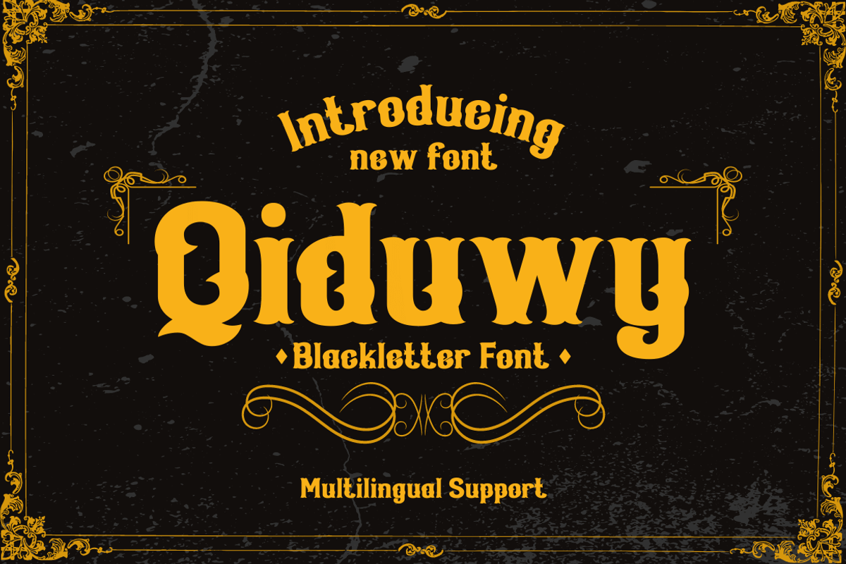 Qiduwy – Blackletter Font, a Blackletter Font by twinstd (Photo 1 of 13)