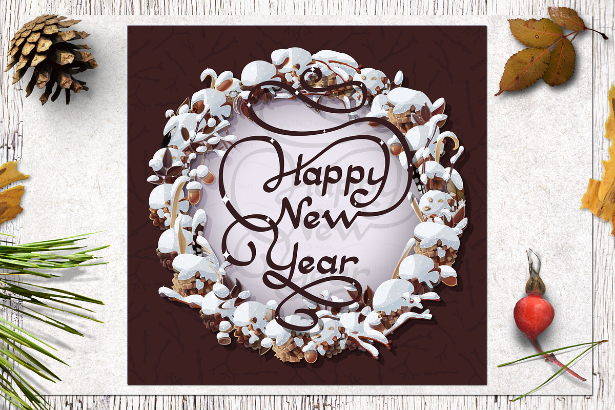 vector Happy New Year card, a Card Template by WINDmade