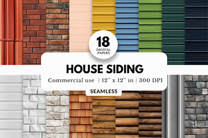 18 House Siding Digital Papers