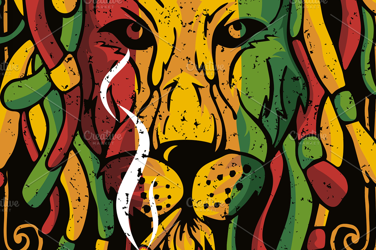 Lion Rasta Vector