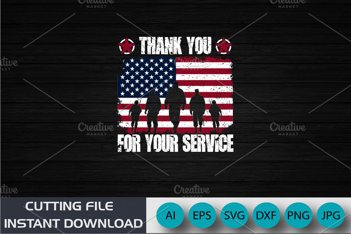 Thank You For Your Service Shirt, an Object Graphic by CreativeSVGCrafts (Photo 3 of 3)