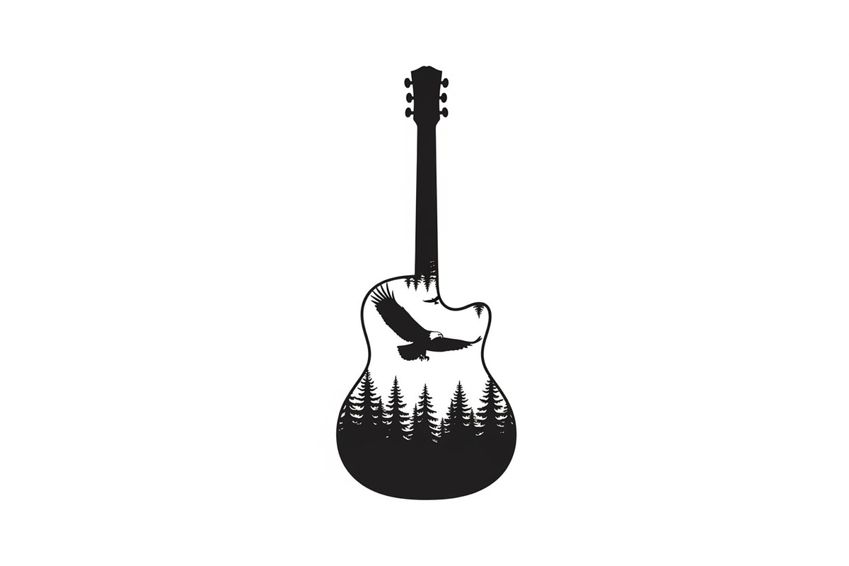 Nature Landscape Guitar Silhouette, an Object Illustration by Creativeshirt (Photo 4 of 31)