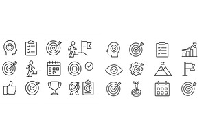 Icons depicting goal setting, an Arts & Entertainment Photo by ZinetroN