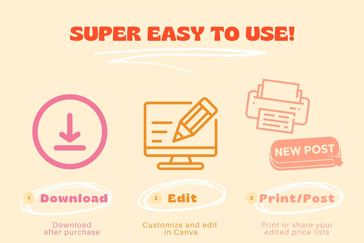 Bold Retro Price List Templates, a Stationery Template by Hell Yeah Designs (Photo 2 of 5)