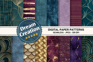 Blue Note Golden Abstract Graphics, a Texture Graphic by Dream Creation