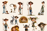 QUIRKY FARM ANIMALS CLIPART BUNDLE, an Animal Illustration by Daring Digies (Thumbnail 6 of 10)