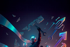 A surreal cinematic poster showing w, a Work Illustration by DanFLCreativo