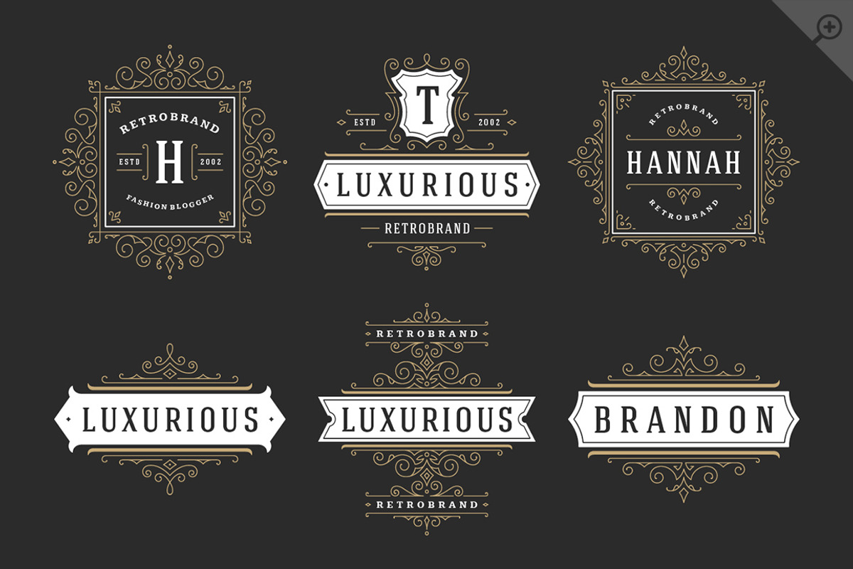 250 ornaments logos & monograms, a Branding & Logo Template by Vasya Kobelev (Photo 5 of 23)