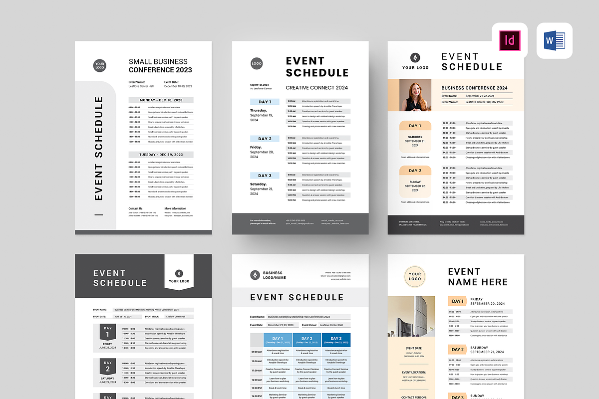 Event Schedule Bundle, a Flyer Template by Leaflove (Photo 1 of 10)