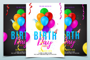 Birthday party flyer template, a Flyer Template by Andrey Yaroslavtsev