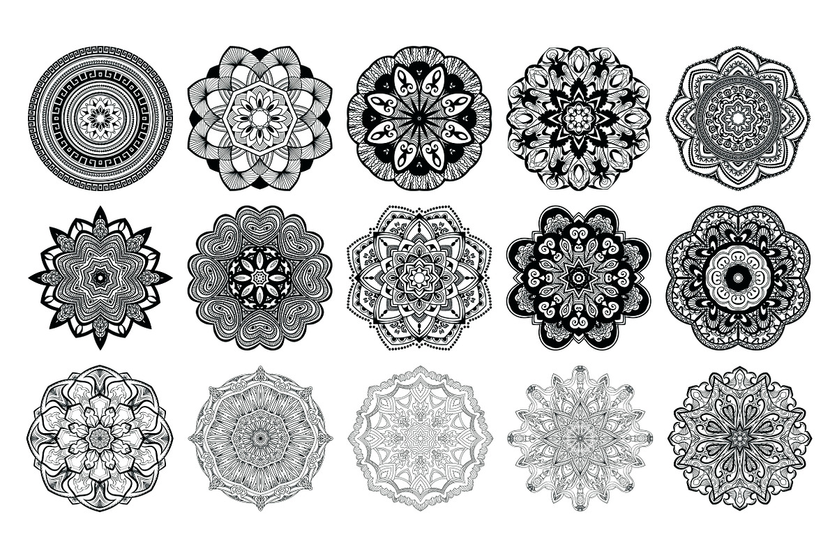 Mandalas big bundle design elements, a Pattern Graphic by Tierre3012 (Photo 5 of 21)