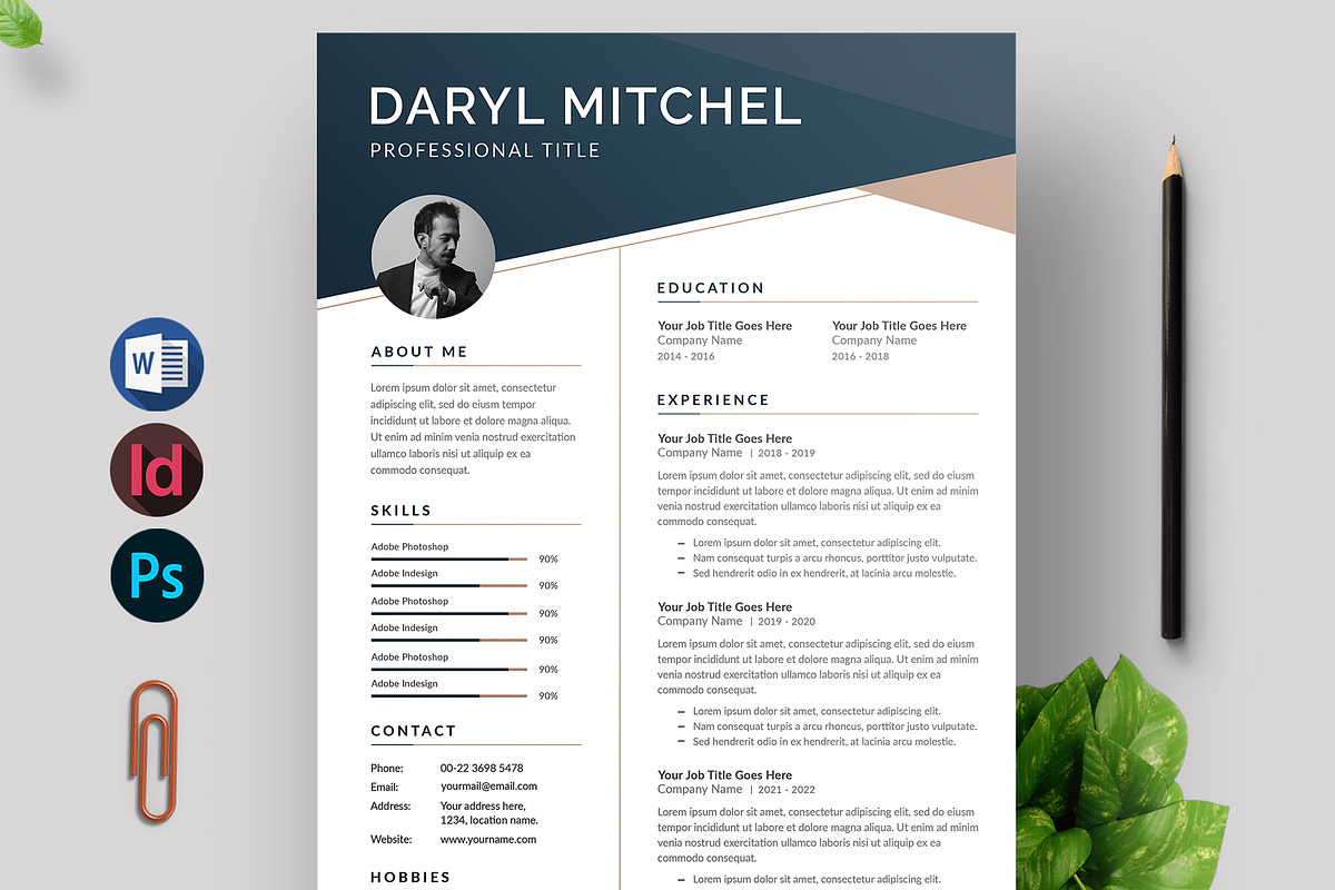 Minimal Resume Template | Word & PSD