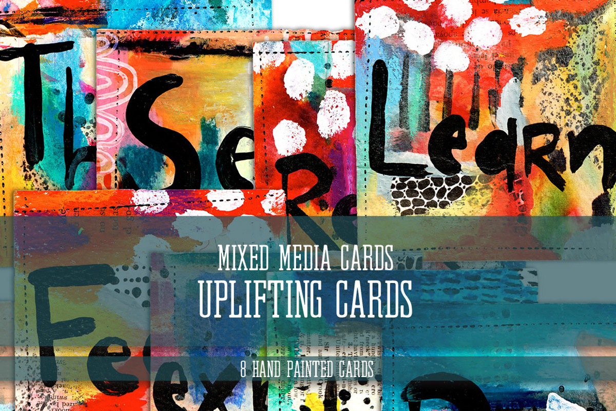 Mixed Media Calligraphy Cards, a Texture Graphic by happychinchilla (Photo 1 of 6)