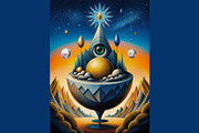 Surreal Cosmic Eye Clipart, a Decorative Illustration by StockVerse Creative (Thumbnail 2 of 4)