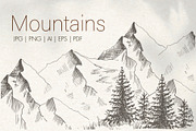 Mountains. Sketch landscape., an Illustration by Canatic (Thumbnail 1 of 6)