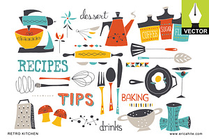 Retro Kitchen: Vector Art