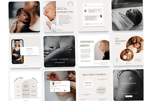 50 Doula Social Media Posts Template