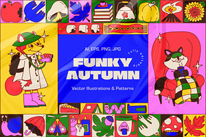 Funky Autumn: illustration & pattern