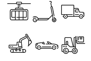 Vehicle Travel Icons Set 1 Procreate