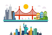 Welcome to world, flat landscape set, an Illustration by Oleg Beresnev (Thumbnail 3 of 3)