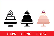 Cherry Cake Stand Vector Art, a Solid Icon by Artonix (Thumbnail 1 of 2)