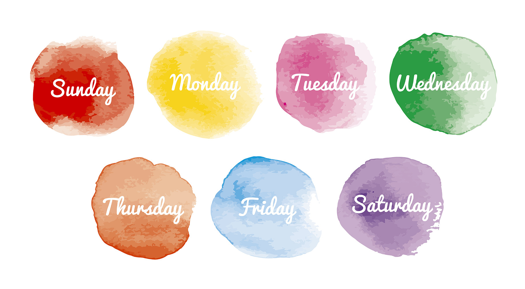 Days of the week watercolor, a Texture Illustration by ArtBackground