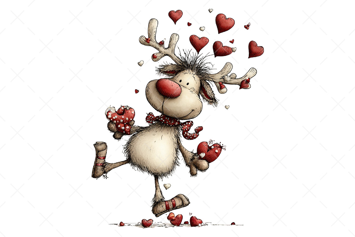 Funny Panic Reindeer Clipart, an Illustration by Craft Nest (Photo 8 of 8)