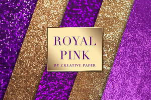 Royal Gold Pink Glitter Textures, a Background Graphic by by creative paper