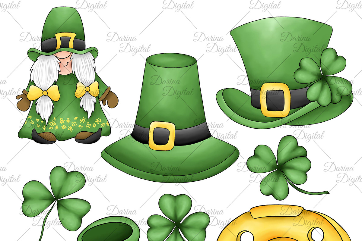 St. Patrick gnomes, an Illustration by DarinaDigital (Photo 5 of 6)