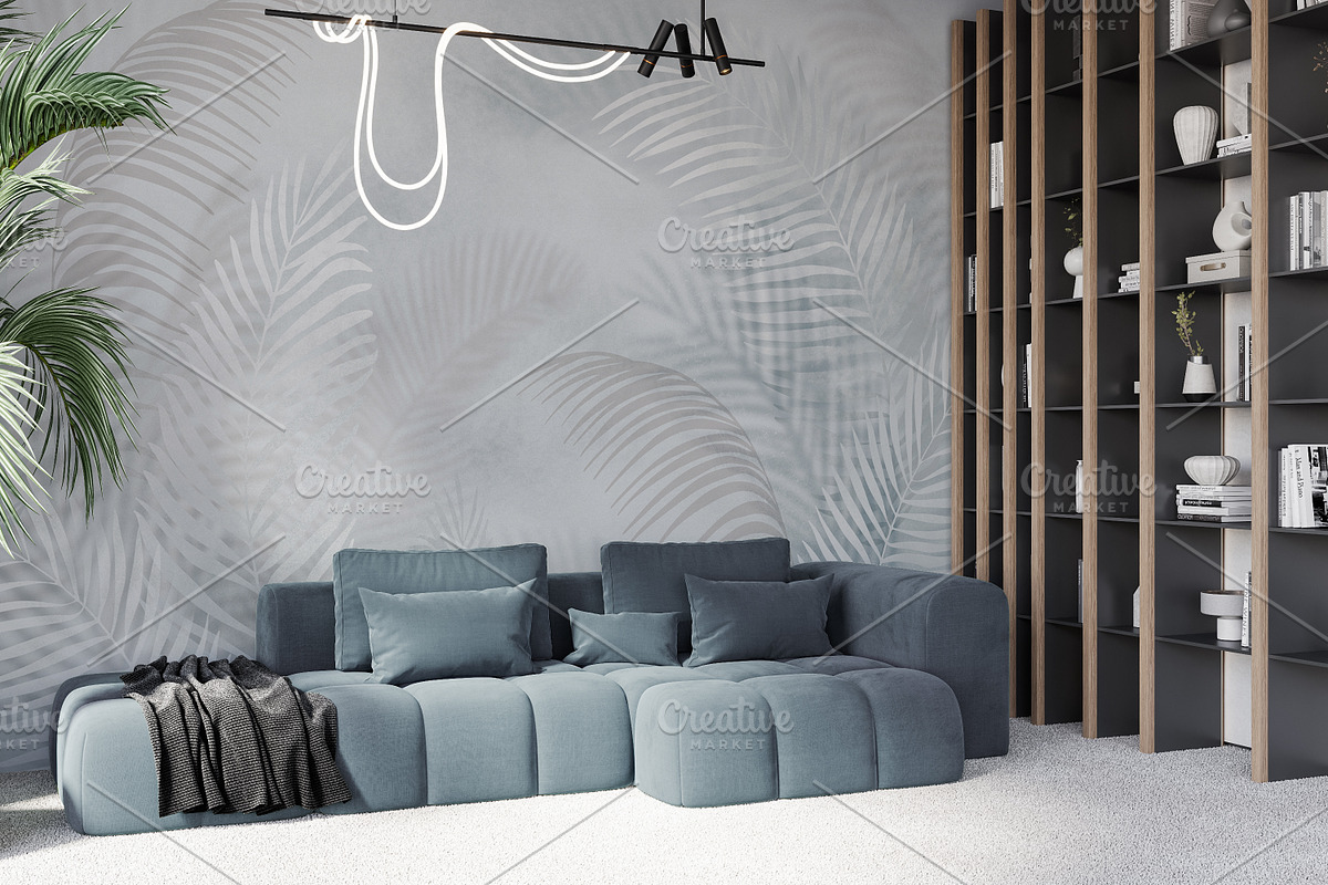 Wallpaper mockup Luxury living room, a Household Mockup by Hunny Badger (Photo 2 of 9)