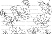 hand drawn floral outline svg file, a Graphic by hanacrochetdesign (Thumbnail 2 of 5)