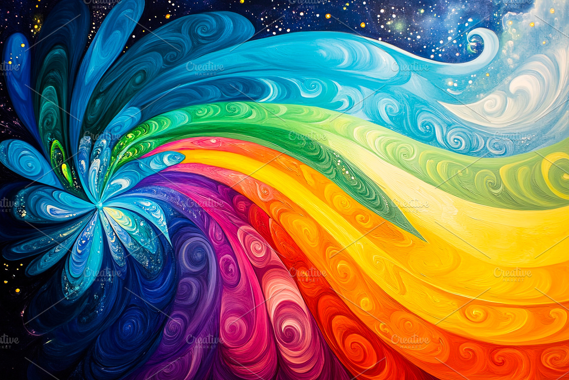 Abstract Rainbow Swirl Art, an Abstract Photo by Ales Munt