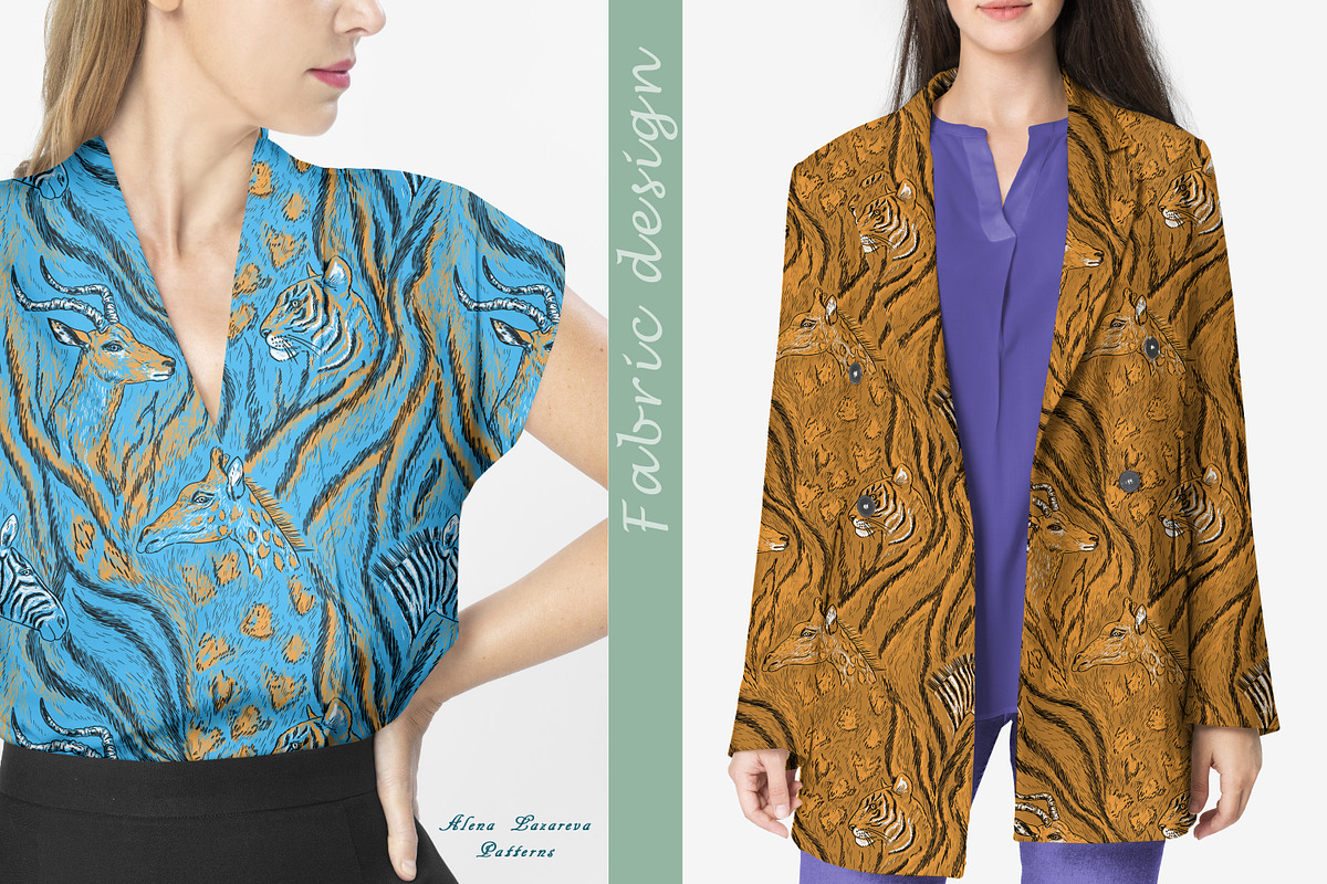 Seamless repeating pattern Safari, a Pattern Graphic by Alena Lazareva (Photo 2 of 6)