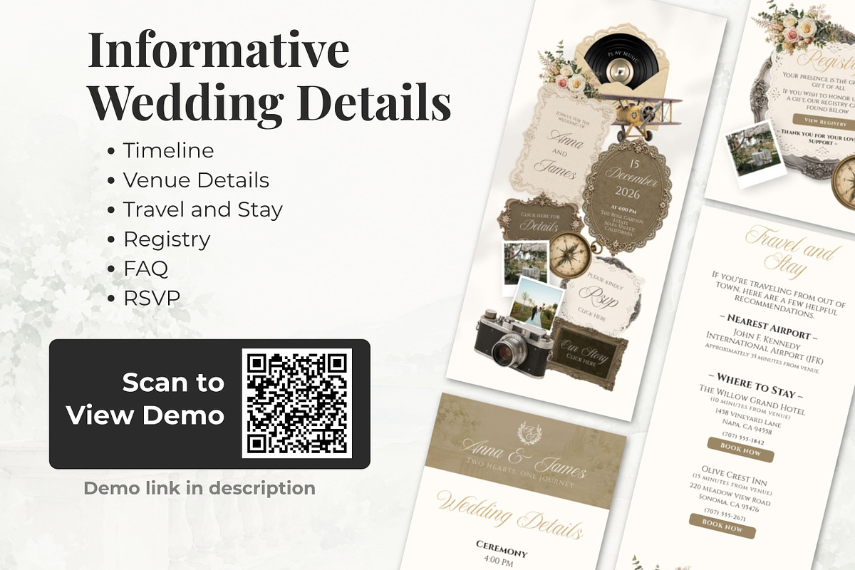 Romantic Beige Wedding Website, a Landing Page Template by Everyday Perfection (Photo 3 of 12)