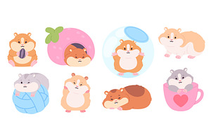 Cartoon fluffy hamster. Cute, an Animal Illustration by LadadikArt