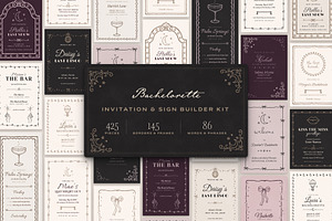 Bachelorette Invitation & Sign Kit, an Object Graphic by The October Creative