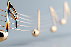 Golden notes - classic music banner, an Arts & Entertainment Photo by MistyDay