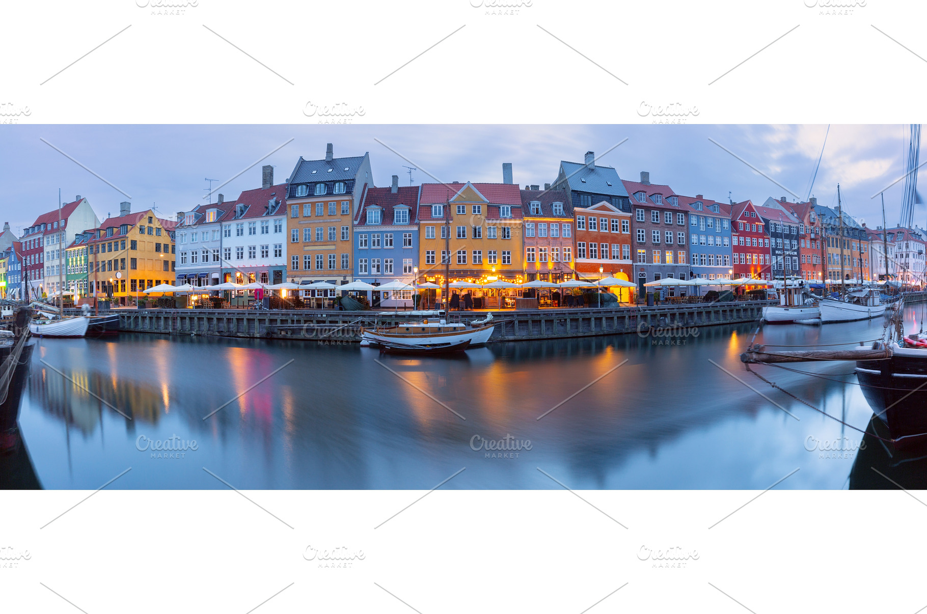Nyhavn canal waterfront with moored, an Architecture Photo by kavalenkava