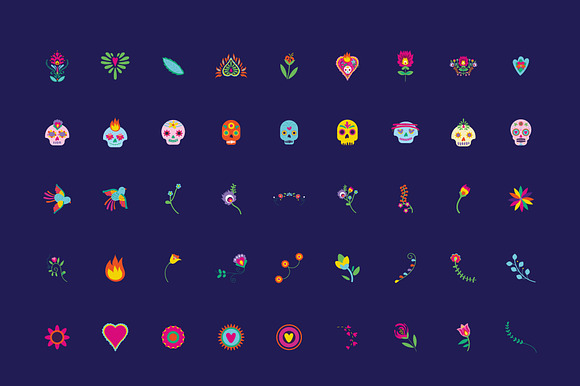Dia de los Muertos Icon Set preview 2